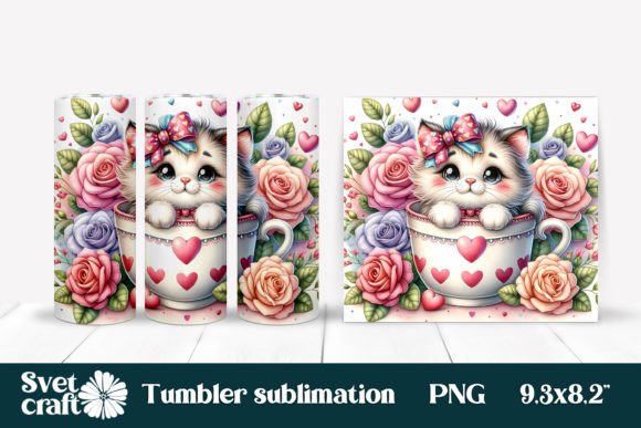 Download Cute Cat Sublimation Tumbler Design PNG - Sublimation tumbler design Collection