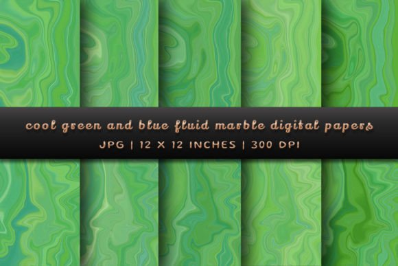 Download Cool Green and Blue Fluid Marble - Premium Bundle