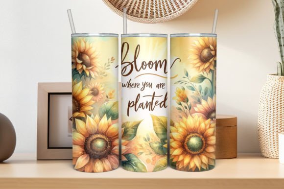 Download Sunflowers Sublimation Tumbler Design - Sublimation tumbler design Collection